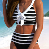 Martina™ | Bikini de rayas de cintura alta