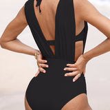 Francisca™ | Traje de baño moldeador de lujo con escote en V profundo