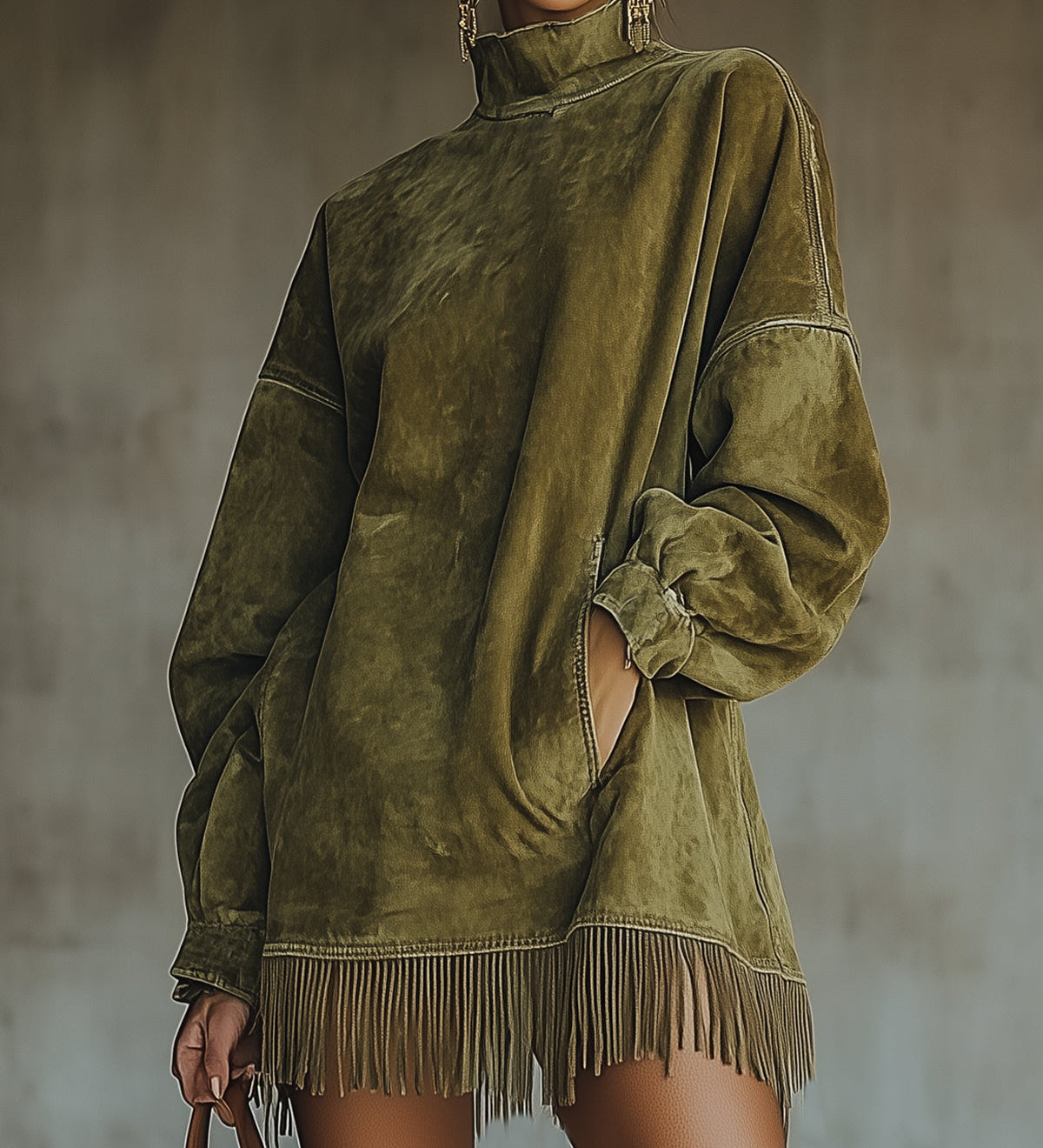 Olive™ | Vestido de cuello alto