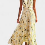 Juliene Vestido Floral Sin Mangas con Cinturón