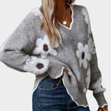 Thea™ | Jersey de mujer con flores blancas