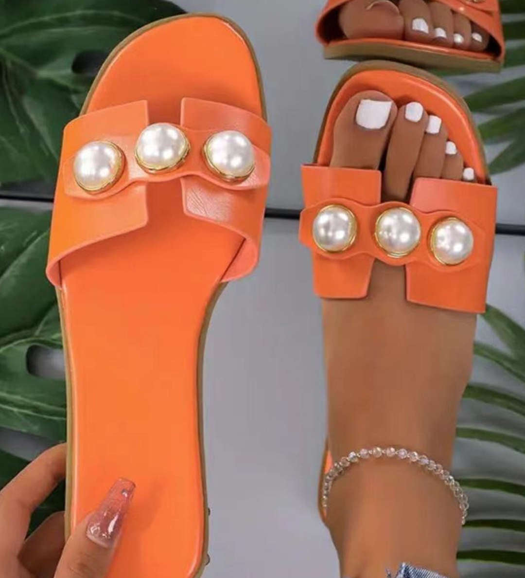 Zapatillas Planas de Perlas