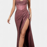 Armoni Vestido Sirena con Corpiño y Tirantes de Espagueti