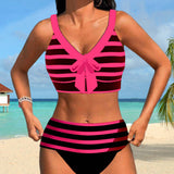 Martina™ | Bikini de rayas de cintura alta