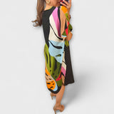 Roos - vestidos casuales con estampados de hojas pintadas