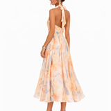 Aurora™ | Vestido con escote halter y estampado en acuarela