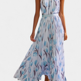 Juliene Vestido Floral Sin Mangas con Cinturón
