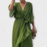 Amoura - vestidos de chifón con escote en V