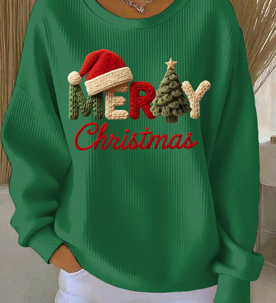 Sudadera casual con estampado navideño para mujeres