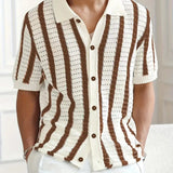 RetroKnit Polo de rayas con botones