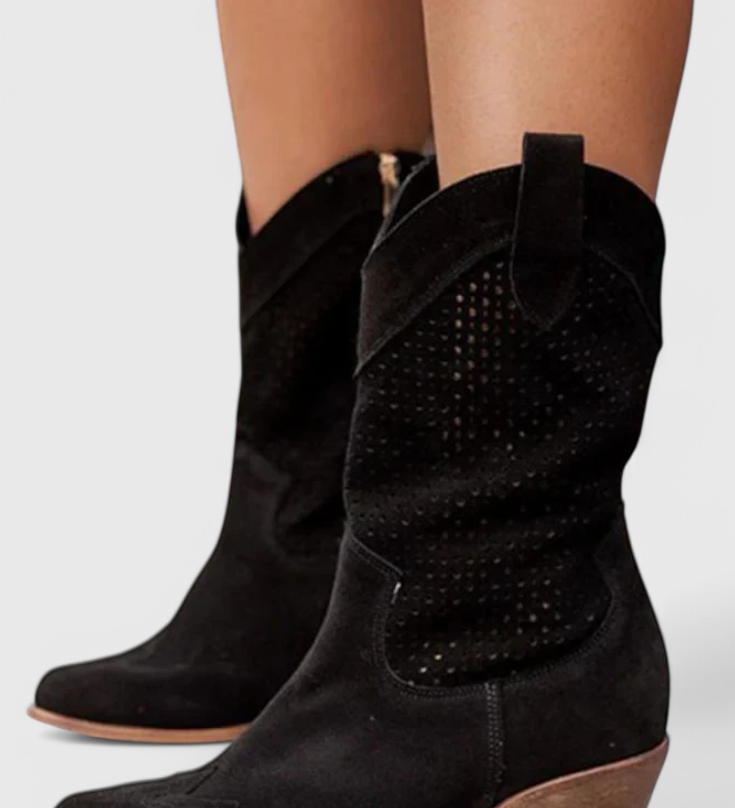 Annalla Botas de Vaquero Modernas con Cremallera Lateral