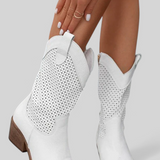 Annalla Botas de Vaquero Modernas con Cremallera Lateral