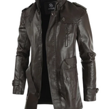 Daniel™ | Chaqueta de cuero larga y elegante para motorista
