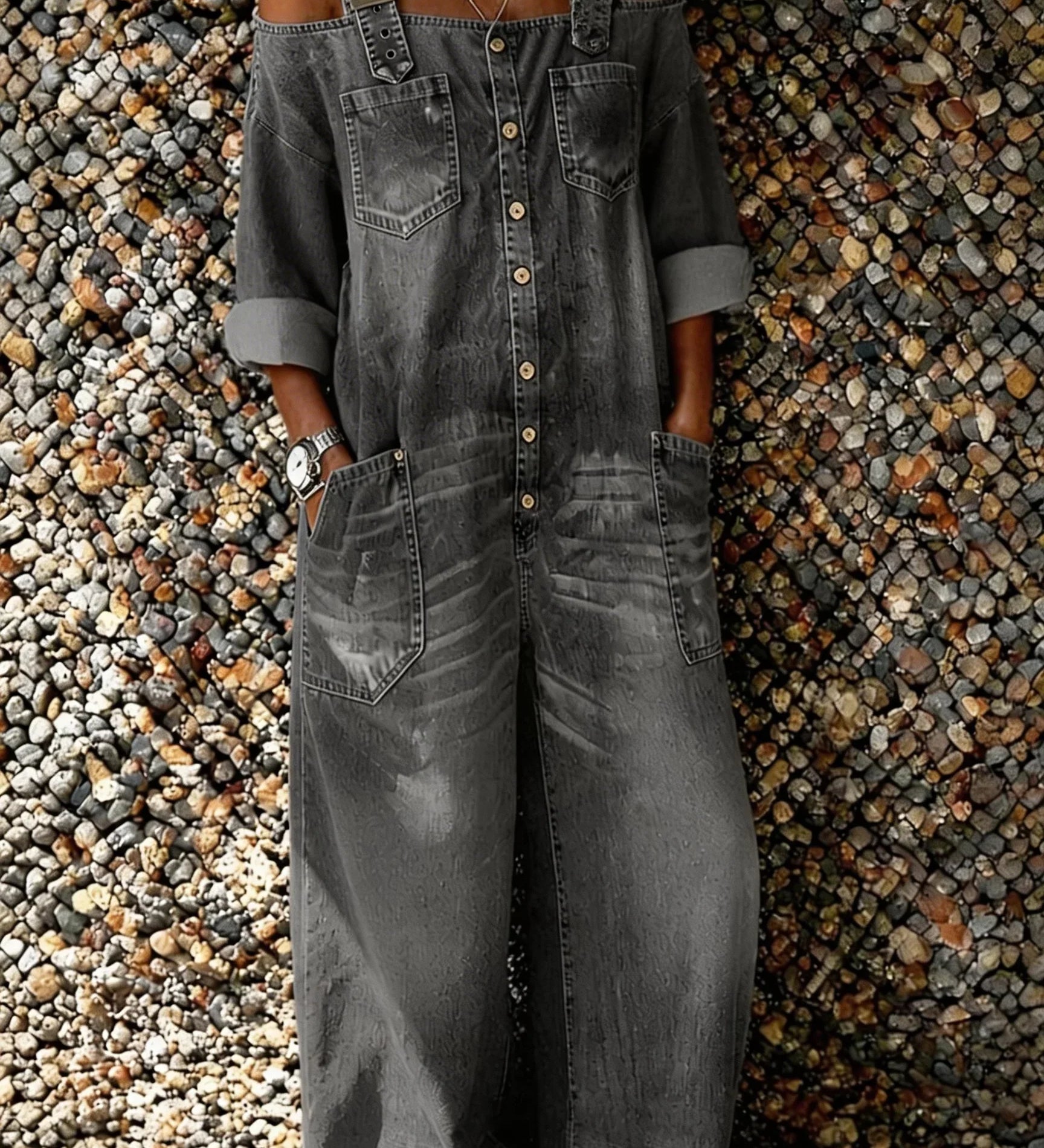 Bo | Overol de denim con tirantes