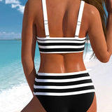 Martina™ | Bikini de rayas de cintura alta