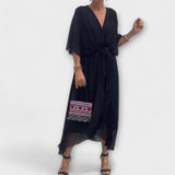 Amoura - vestidos de chifón con escote en V