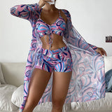 Gabriela™ | Conjunto de bikini de 3 piezas con estampado
