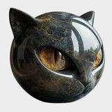 NyxCharm™ | Escultura Mística de Cabeza de Gato Negro