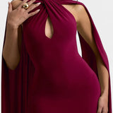 Faffienia Vestido Maxi con Escote Halter y Corte en Forma de Llave