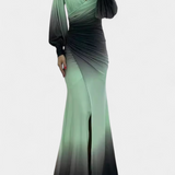 Julitta Vestido Maxi Ombre con Hombros Descubiertos