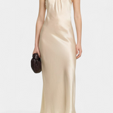 Elvera Vestido Midi Halter con Rosetas