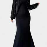 Atenea Vestido Halter de Malla con Mostacillas