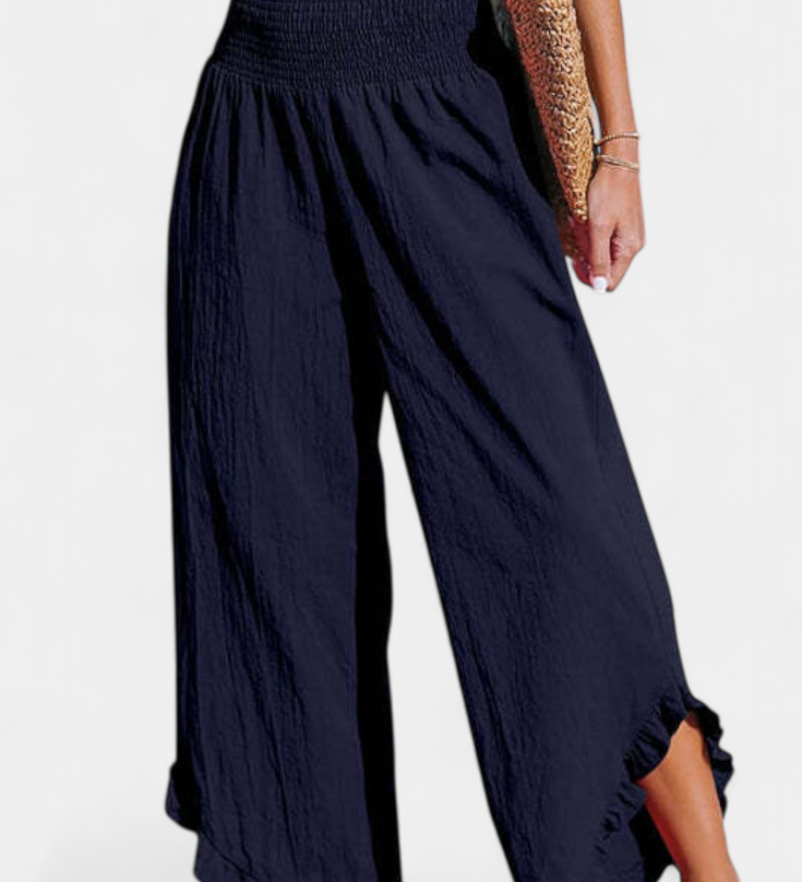 Justina Pantalón Palazzo con Volantes y Talle Alto