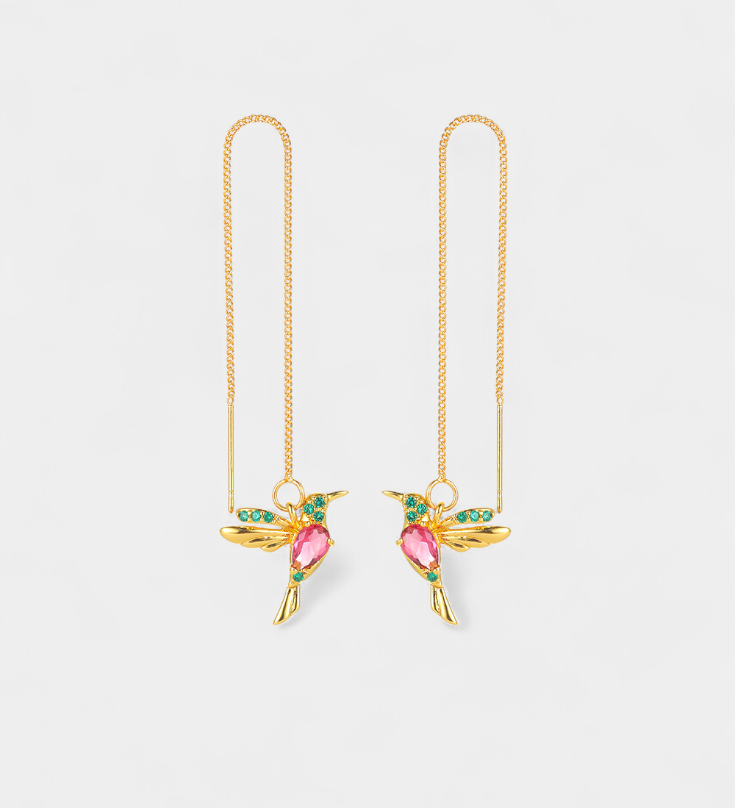 Mixed Zirconium Bird Earrings
