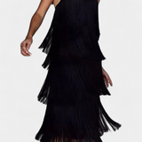 Saidey Vestido con Flecos y Espalda Descubierta