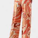 Senda Pantalones de Pierna Ancha con Estampado Abstracto