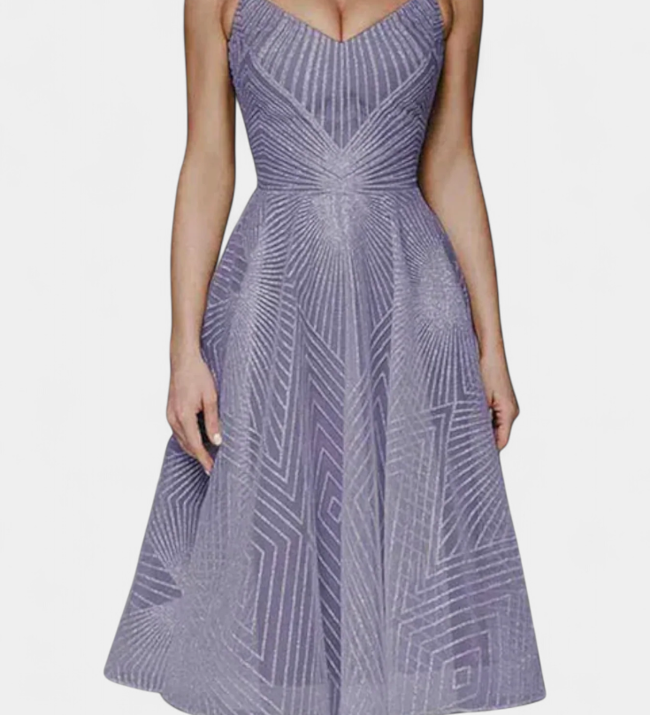 Everleigh Vestido Largo con Bordados y Corte en A