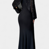 Atenea Vestido Halter de Malla con Mostacillas