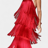 Saidey Vestido con Flecos y Espalda Descubierta