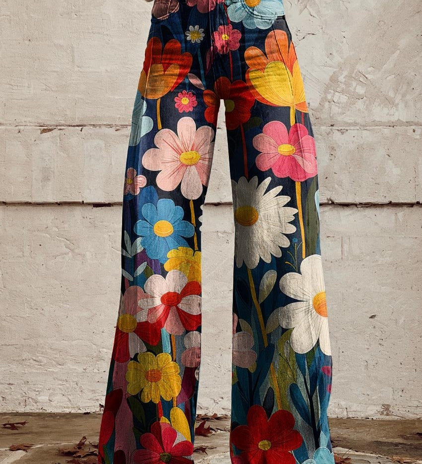 Andrea - pantalones florales holgados