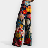 Laura - pantalones abotonados de pierna ancha